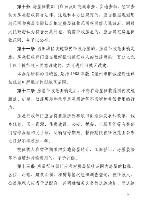 温州市区国有土地上房屋征收与补偿办法