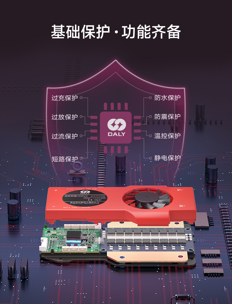 达锂BMS | S系列智能软件保护板｜250A/300A/400A/500A｜防水扩容升级｜三端智控｜324S全兼容