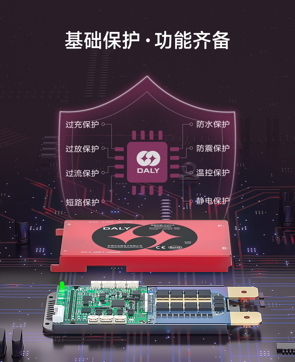 达锂BMS | M系列智能软件保护板｜防水并联升级｜150A/200A大电流｜三端智控｜多场景适配