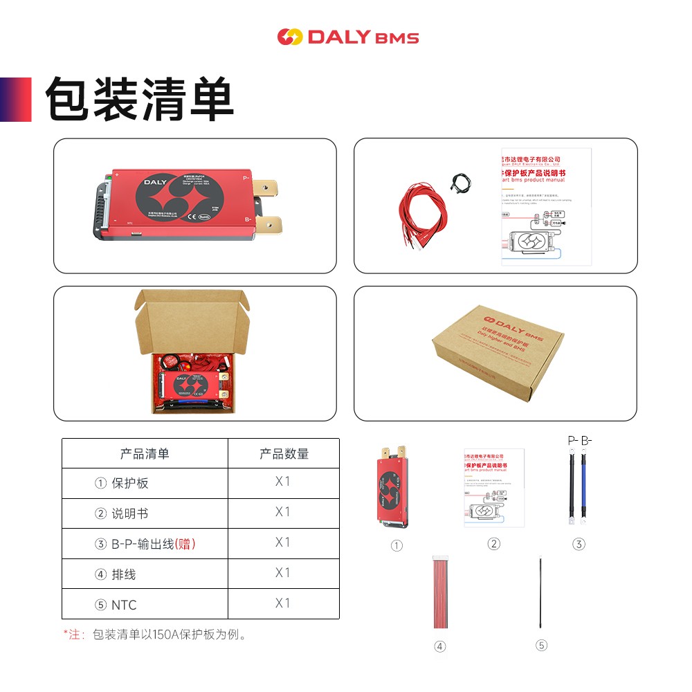 达锂BMS｜M系列硬件保护板｜3-24S｜150A/200A｜注胶防水｜小体积低温升｜电池管理系统