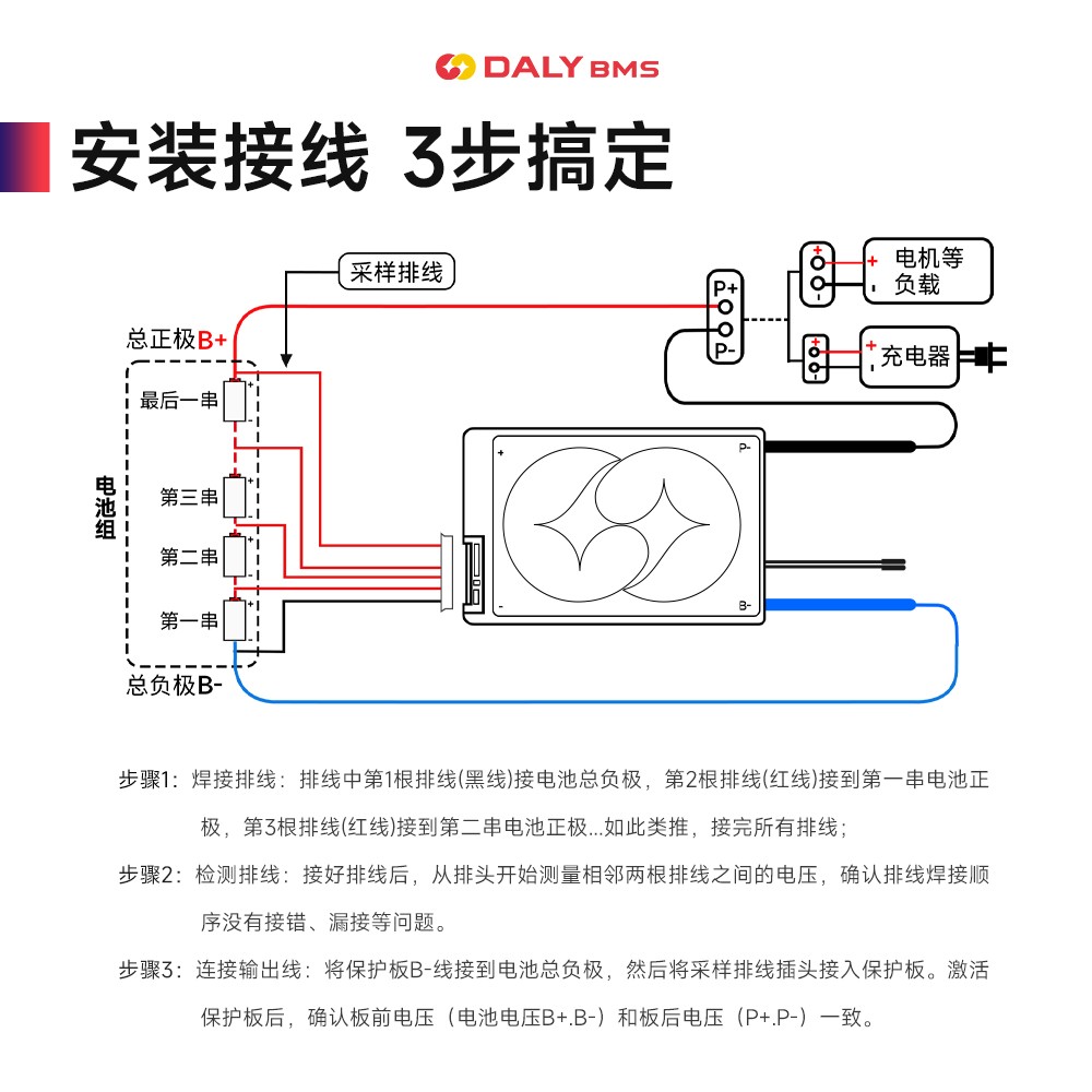 达锂BMS｜G系列硬件保护板｜3-13S｜15A/20A｜注胶防水｜小体积低温升｜电池管理系统