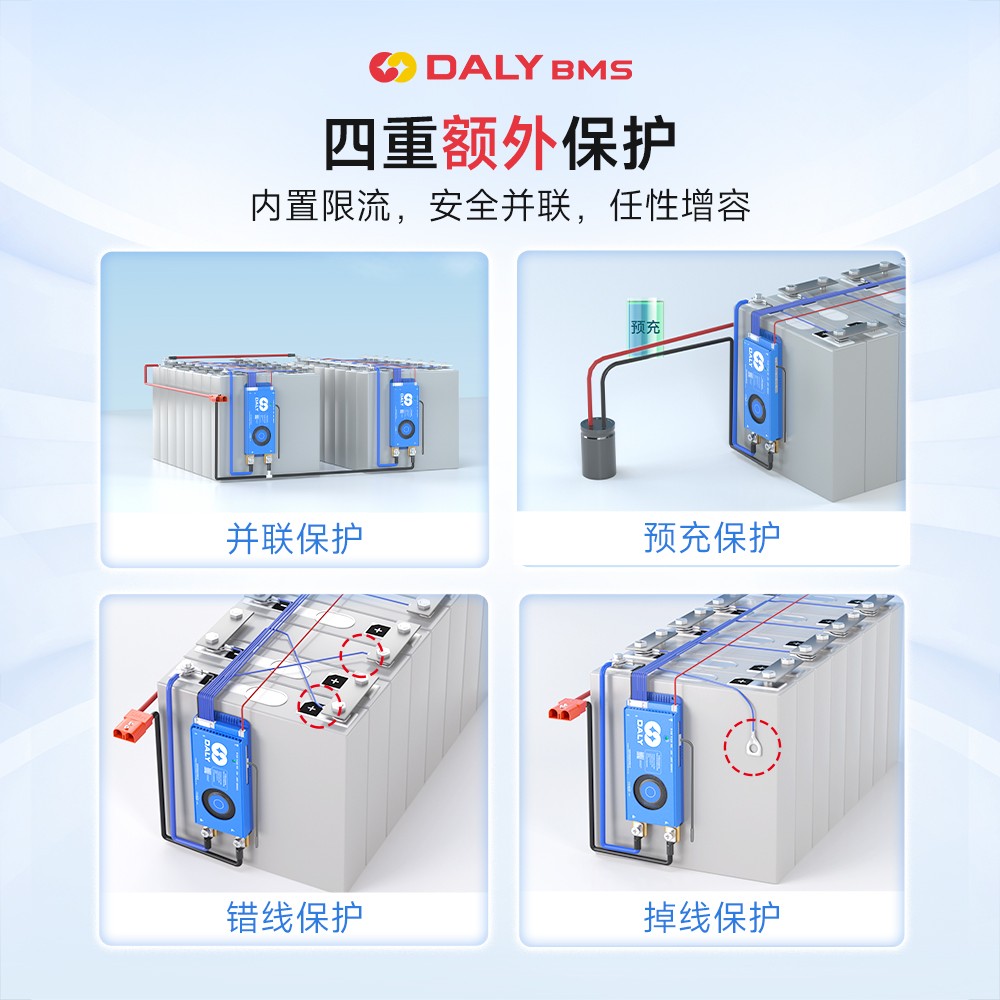 达锂BMS｜智能主动均衡保护板｜4-24S｜40-500A｜1A主动均衡｜蓝牙WIFI远程｜多路通讯｜电池管理系统