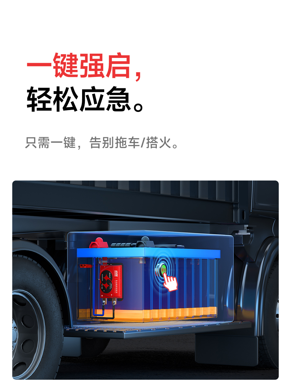 达锂BMS | 启强4代卡车专用保护板｜60秒极速强启｜2000A峰值抗流｜12V/24V｜专利防水+智控加热｜钠电定制