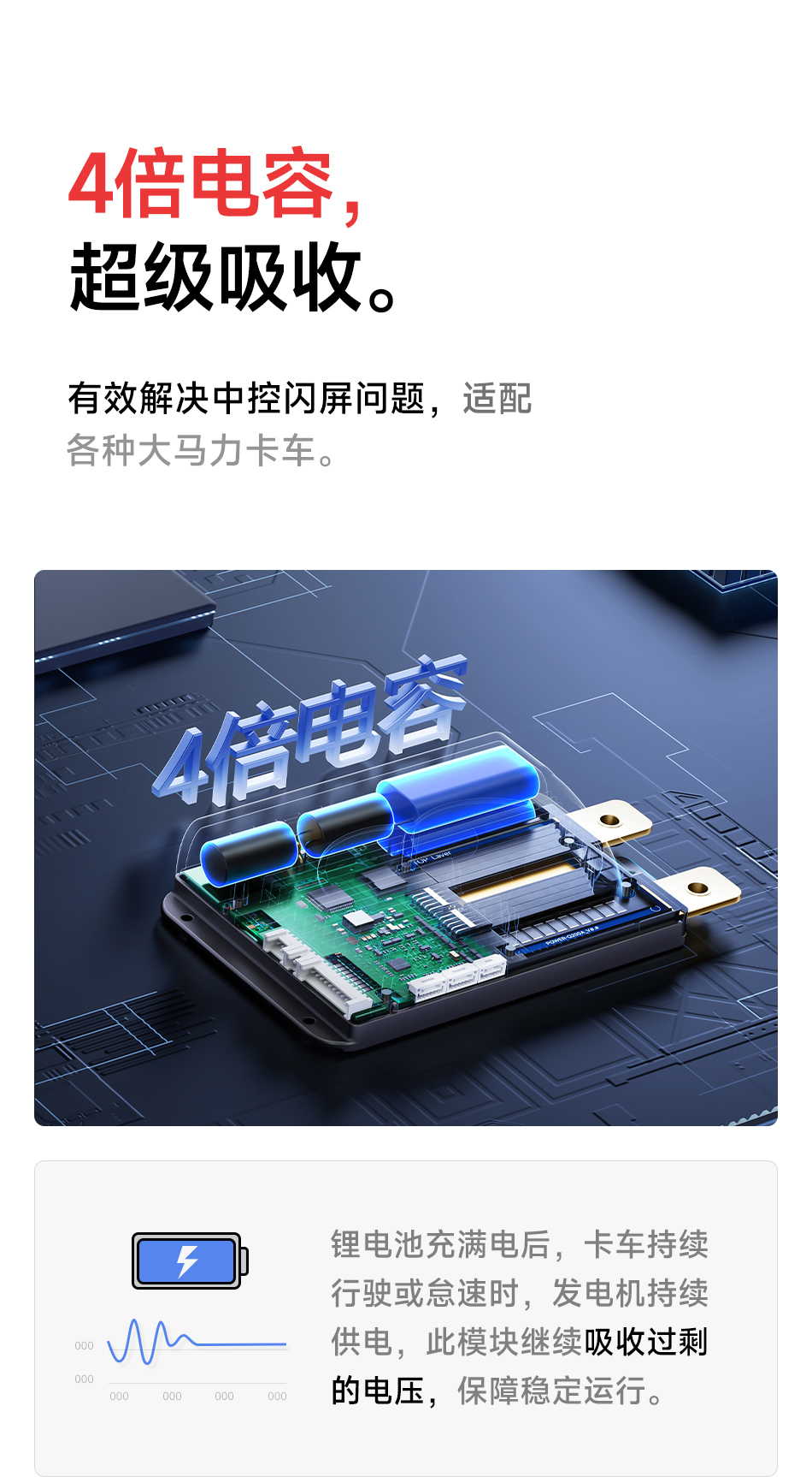 达锂BMS | 启强4代卡车专用保护板｜60秒极速强启｜2000A峰值抗流｜12V/24V｜专利防水+智控加热｜钠电定制