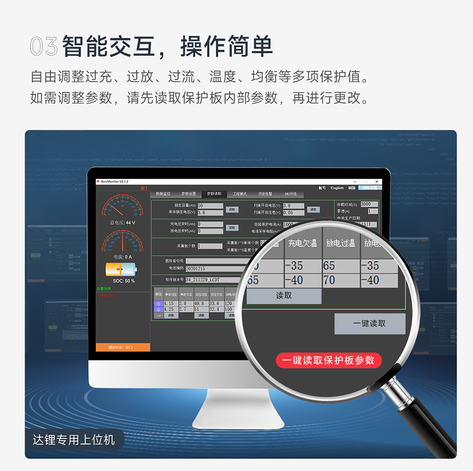 达锂PACK并联保护板｜专利5A限流防护｜324S全兼容｜蓝牙/NTC智控｜模块化扩容