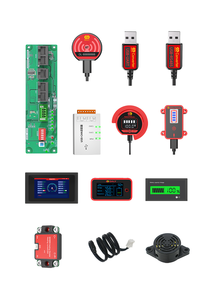 达锂BMS｜官方配件全套｜通讯线/显示屏/加热/蜂鸣器/电量灯板/NTC等｜原厂出品｜一站配齐